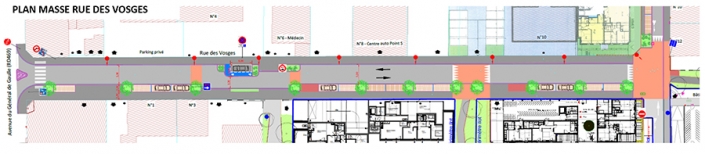Requalification de rues à Saint-Louis Plan de masse rue des Vosges à Saint-Louis