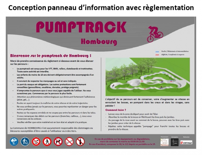 Conception et réalisation pumptrack Panneau d'information du pumptrack