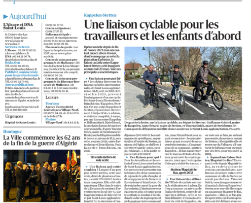 Article presse Kappelen piste cyclable